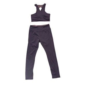 LA KOTTEE medium purple women's Athletic set leggings and sports bra matching